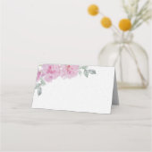 Romantische roze pony's rijstpapier Barefoot Bride Plaatskaartje (Achterkant)