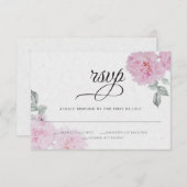 Romantische roze pony's rijstpapier Barefoot Bride RSVP Kaartje (Voorkant / Achterkant)