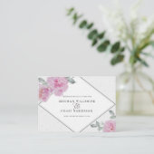 Romantische roze pony's rijstpapier Barefoot Bride Visitekaartje (Staand voorkant)