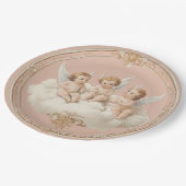 Romantische Roze Rococo Cherub Wolk Papieren Bord (Gekanteld)