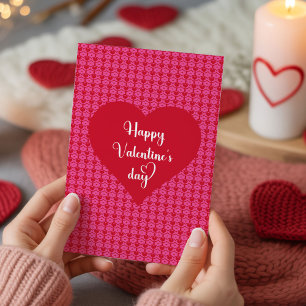 Romantische Roze Rode Harten Gelukkige Valentijnsd Feestdagenkaart