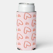 Romantische roze & rode harten seltzer blikjeskoeler (Seltzer Achterkant)
