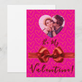 Romantische Roze & Rode Valentijnsdag Kaart (Voorkant / Achterkant)