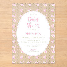 Romantische Roze Roos Baby Shower 