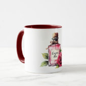 Romantische Roze Roos Bloem Mok (Voorkant links)