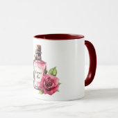 Romantische Roze Roos Bloem Mok (Voorkant rechts)