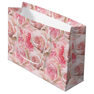 Romantische Roze Roos Bloemachtige Bruidsdouche Groot Cadeauzakje
