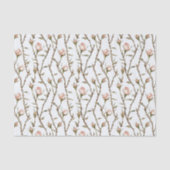 Romantische Roze Roos Bloemen Bruidsdouche Tissuepapier (Voorkant)