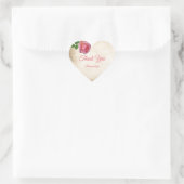 Romantische roze roos dank u personaliseren hart sticker (Tas)