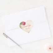 Romantische roze roos dank u personaliseren hart sticker (Envelop)