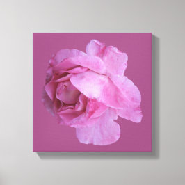 Romantische roze roos moderne bloemige boho chique canvas afdruk
