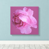 Romantische roze roos moderne bloemige boho chique canvas afdruk (Insitu (Houten vloer))