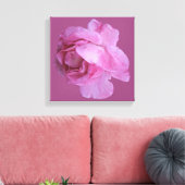 Romantische roze roos moderne bloemige boho chique canvas afdruk (Insitu (Woonkamer))