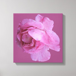 Romantische roze roos moderne bloemige boho chique canvas afdruk