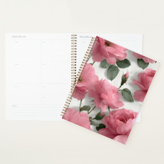 Romantische roze roos planner (Display)