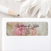 Romantische roze roos retour adres bruiloft labels (Insitu)