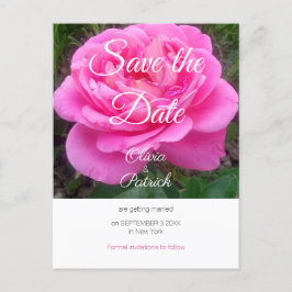 Romantische Roze Roos Trouw Save the Date Uitnodiging Briefkaart