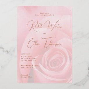 Romantische Roze Roos Trouw Uitnodiging