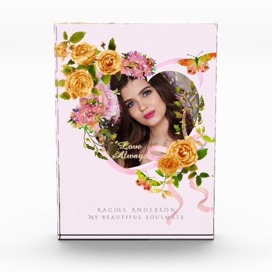 Romantische Roze Rose Liefde Foto Roze (Voorkant)