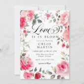 Romantische Roze Rose Liefde in Bloom Vrijgezellen Kaart (Voorkant)