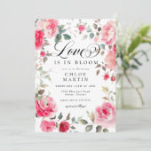 Romantische Roze Rose Liefde in Bloom Vrijgezellen Kaart (Staand voorkant)