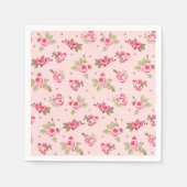 Romantische Roze Roze Bloemen Wegwerp Servetten (Voorkant)