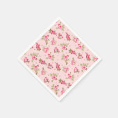 Romantische Roze Roze Bloemen Wegwerp Servetten (Hoek)