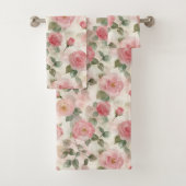 Romantische Roze Rozen Bloem Bad Handdoek (Insitu)