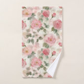 Romantische Roze Rozen Bloem Bad Handdoek (Handdoek)