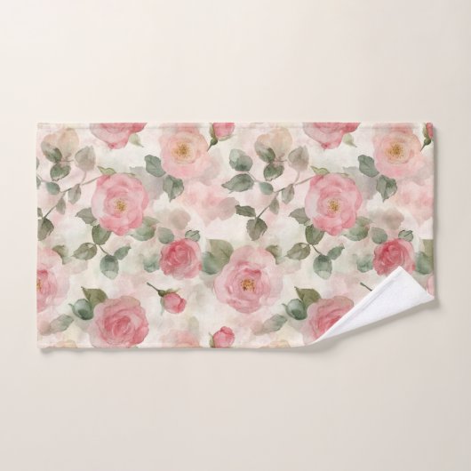 Romantische Roze Rozen Bloem Bad Handdoek (Handdoek)