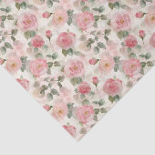 Romantische Roze Rozen Bloem Bruidsmeisjes Borrel Tissuepapier (Detail)