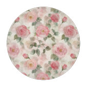 Romantische Roze Rozen Bloem Snijplank (Voorkant)