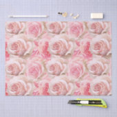 Romantische Roze Rozen Bloemachtige Bruiloftsdouch Tissuepapier (Craft)