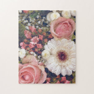 Romantische roze rozen bloemboeket legpuzzel