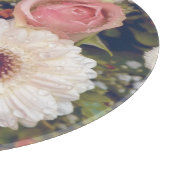 Romantische roze rozen bloemboeket snijplank (Hoek)