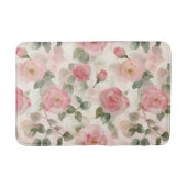 Romantische Roze Rozen Bloemen  Badmat (Voorkant)