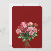 Romantische Roze Rozen Bloemen Huwelijk Kaart (Achterkant)