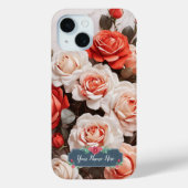 Romantische Roze Rozen Bloemen op Wit Marmer Case-Mate iPhone Case (Achterkant)