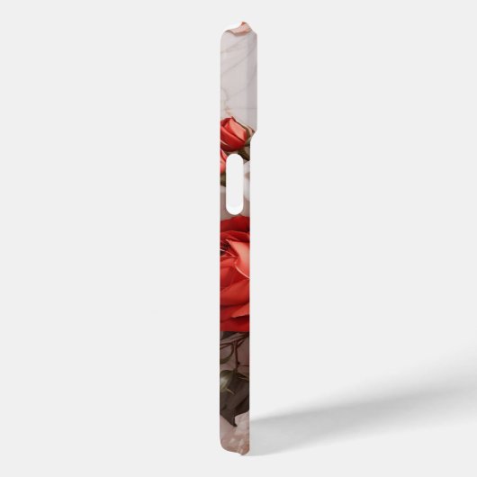 Romantische Roze Rozen Bloemen op Wit Marmer Case-Mate iPhone Case (Achterkant / Rechts)