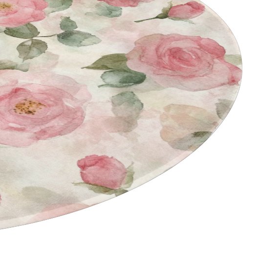 Romantische Roze Rozen Bloemen Snijplank (Hoek)