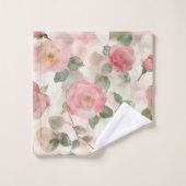 Romantische Roze Rozen Bloemig  Bad Handdoek (Wasdoekje)