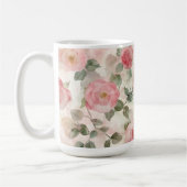 Romantische Roze Rozen Bloemstuk Koffiemok (Links)