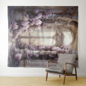 Romantische roze rozen boog opknoping wandkleed (In Situ (horizontaal))