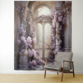 Romantische roze rozen boog opknoping wandkleed (In situ)