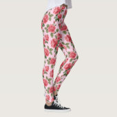 Romantische Roze Rozen Botanisch Patroon Leggings (Rechts)