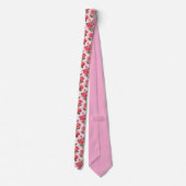 Romantische Roze Rozen Botanisch Patroon Stropdas (Achterkant)
