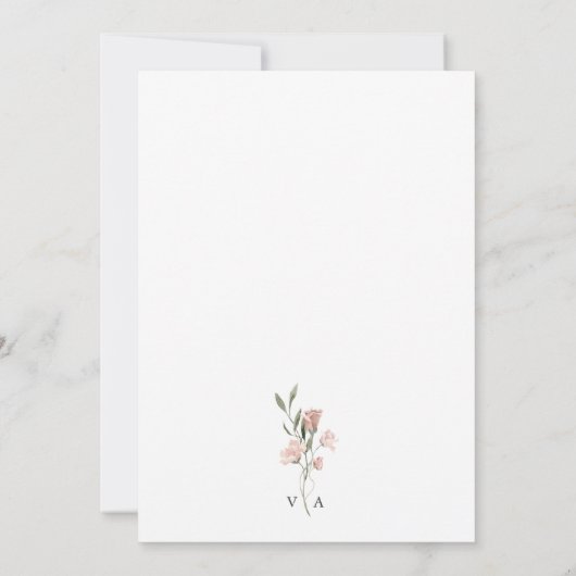 Romantische roze rozen bruiloft kaart (Achterkant)