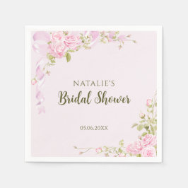 Romantische Roze Rozen Chic Bloemrijke Bruidsmeisj Servet