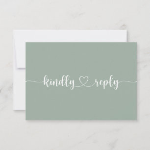 Romantische roze rozen die RSVP-respons Groen in d Kaart