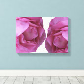 Romantische roze rozen eenvoudige moderne bloemen canvas afdruk (Insitu (Houten vloer))